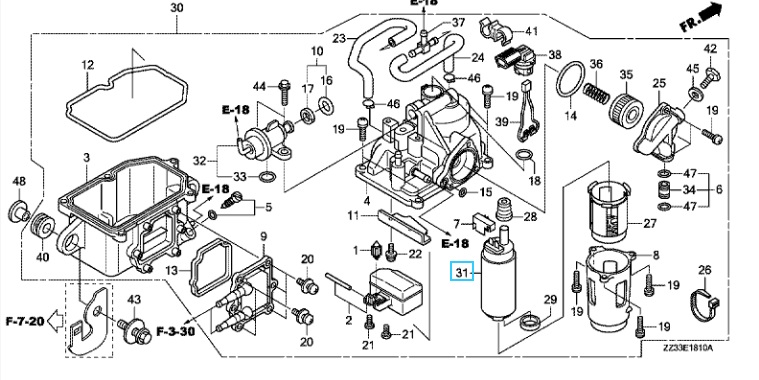 HONDA KORKEAPAINE POLTTOAINE PUMPPU 