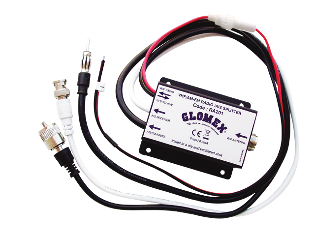 GLOMEX RA201 VHF/AM-FM RADIO JA AIS-SPLITTER