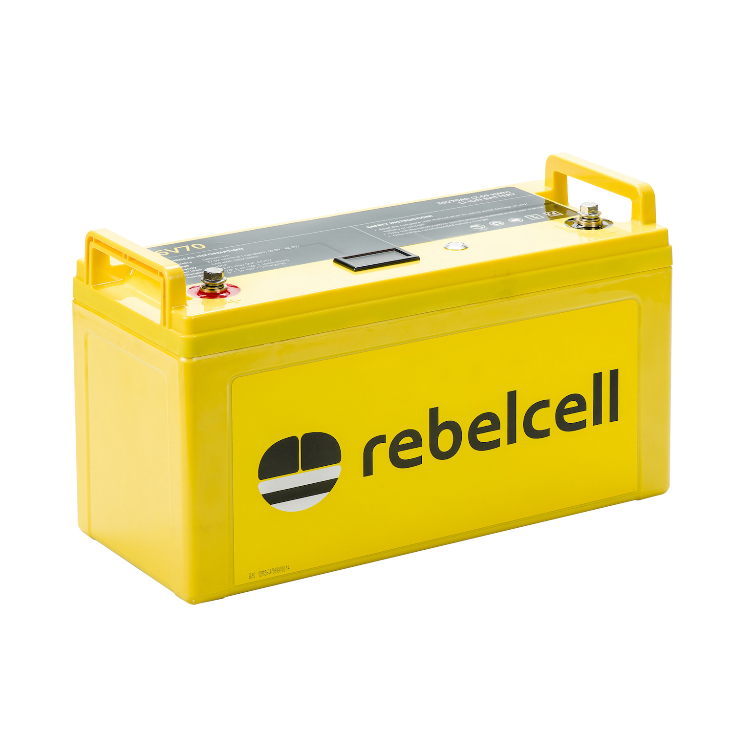 Rebelcell Li-Ion akku, 36V70A. Paino n. 16.6kg. Jännite/varausnäyttö