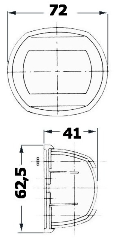 Kulkuvalo Osculati Compact 12 RST - valkoinen 135° perävalo
