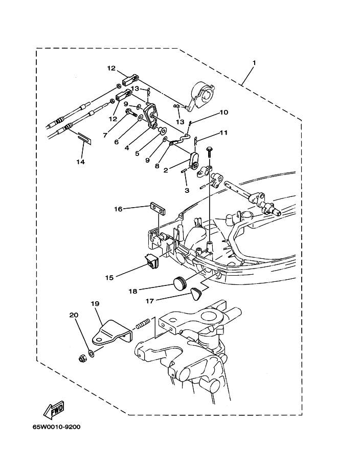 YAMAHA HALLINTALAITTEEN ASENNUSSARJA F15/F20A/F25A