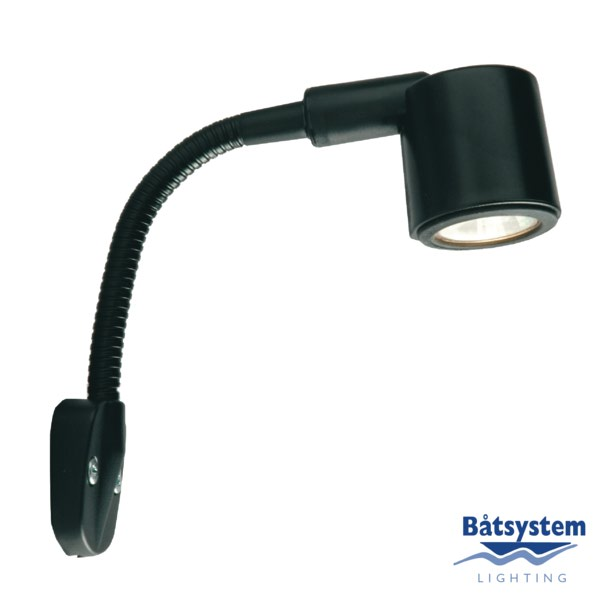 BÅTSYSTEM KARTTAVALO LED, 130MM MUSTA  12V          