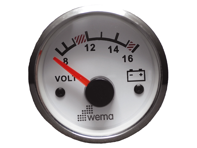 VOLTTIMITTARI WEMA VALKOINEN / KROMI 12V             