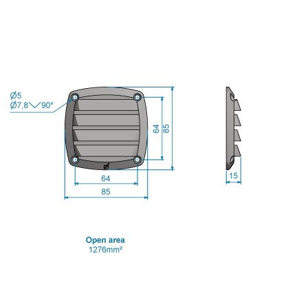 VENTTIILI ROCA  85X85  VALKOINEN                   