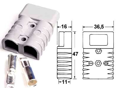 UMA S50 Latausliitin 50A 36V 16 mm2 harmaa          