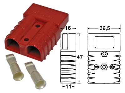 UMA S50 Latausliitin 50A 24V 16 mm2 pun.            