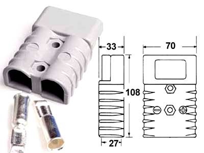 UMA S350 Latausliitin 350A 36V 70 mm2 HARMAA        