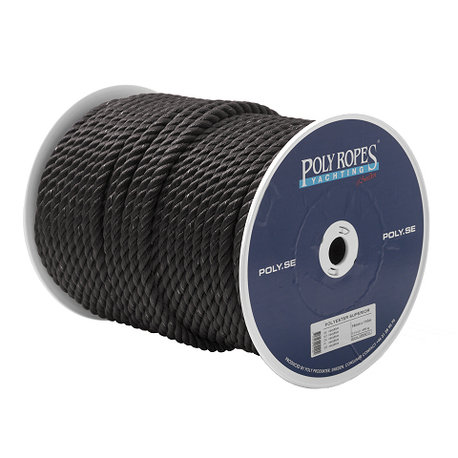 POLY-ROPES KÖYSIKELA - POLYESTER SUPERIOR musta 16mm 85m