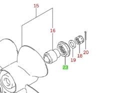 SUZUKI SPACER, PROPELLER NUT  DF8A  -> DF20A