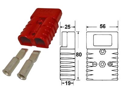 UMA S175 Latausliitin 175A 24V 50 mm2 pun.          