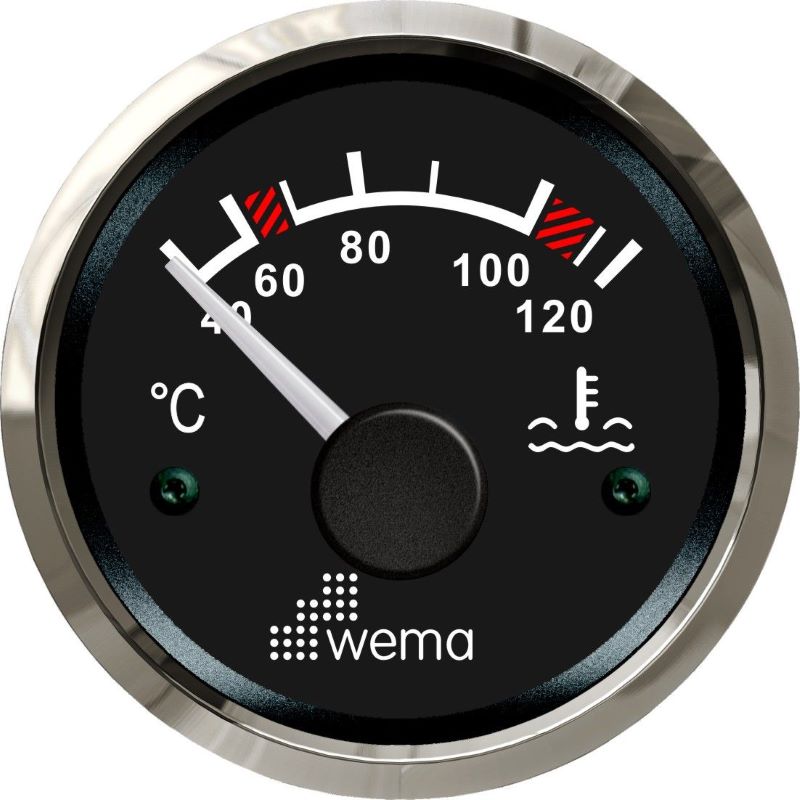 WEMA VEDENLÄMPÖTILAMITTARI MUSTA / RST KEHYS 120°C 