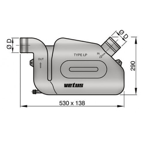 Vetus Vesilukko LP75 Ø 75 mm                        